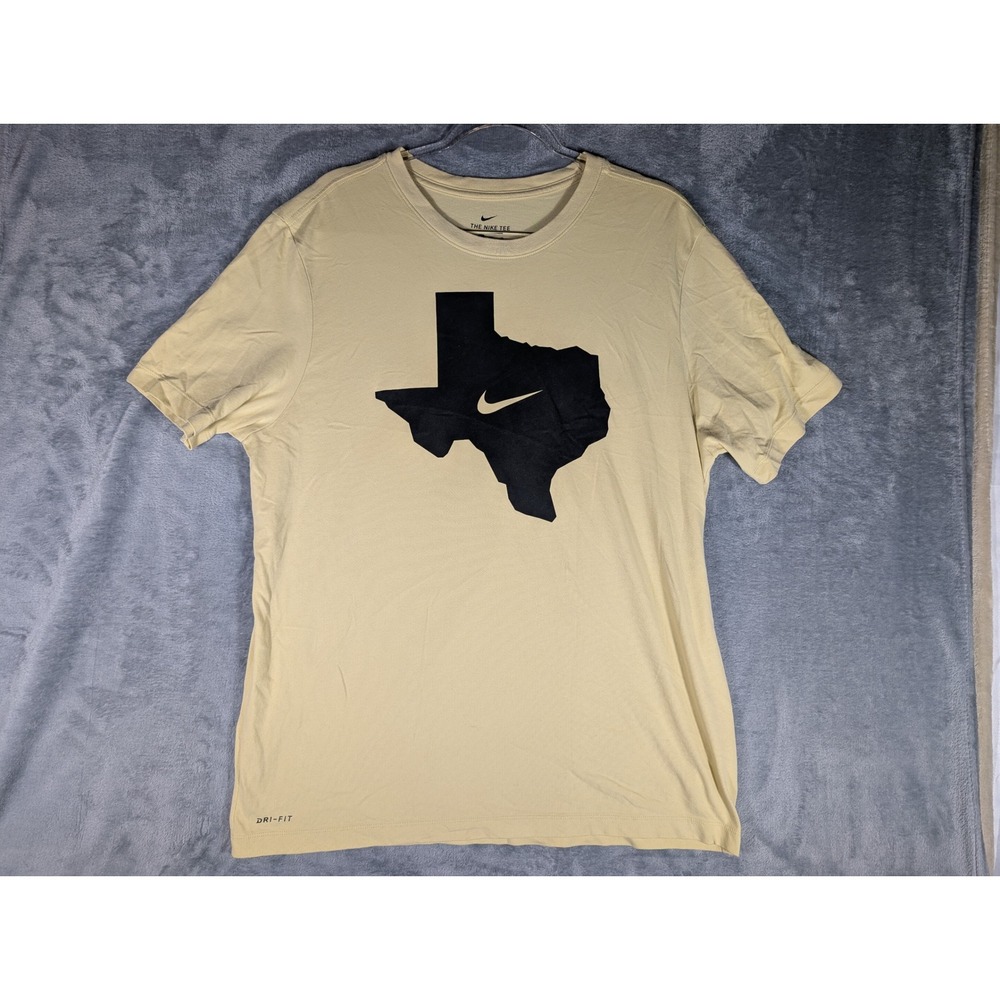 Nike Dri-FIT Texas State Graphic T-Shirt Mens XL Tan Short Sleeve Athletic Tee